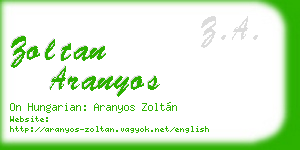 zoltan aranyos business card