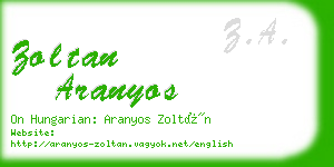 zoltan aranyos business card